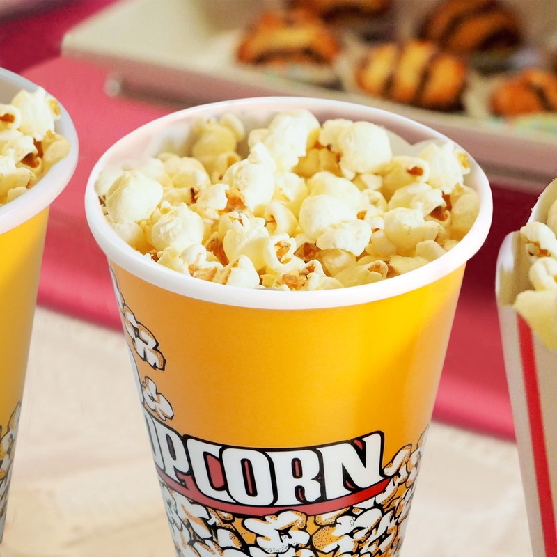 Novelty Place Retro Style Plastic Popcorn Containers for Movie Night