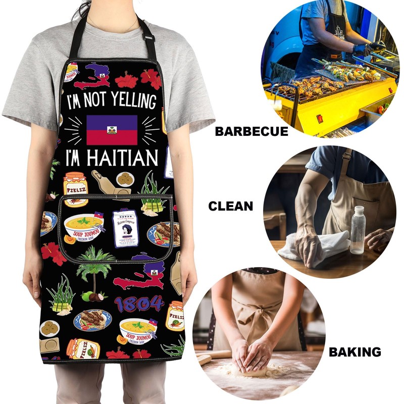 G2TUP Haitian Kitchen Apron Haitian Cooking Apron Haiti Kitchen Gifts