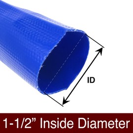Gloxco 1" x 50′ Blue Lay Flat PVC Discharge Hose Assembly with Aluminum Cam and Groove C and E Fittings