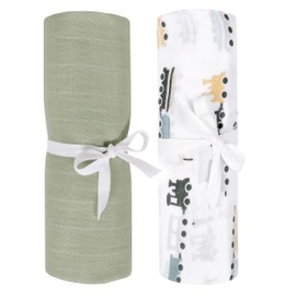 Perlimpipin Muslin Blanket – Baby Swaddle Wrap – Pack of 2 (PMS35-KATR)