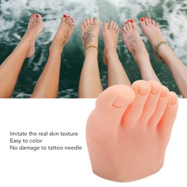 Practice Fake Foot Model, Half Foot Light Skin Color Soft Silicone Fake Foot Tool, Prosthetic Manicure Tool for Nails Tips Art Training Display, Practice Fake Training Foot (Left)