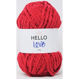 HELLO LOVE Yarn, Rose Red, 100g