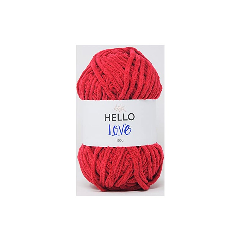 HELLO LOVE Yarn, Rose Red, 100g