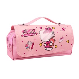 yumcute Pencil Case, Purple Kawaii Pencil Case Girls Teenagers, Large Capacity Pencil Case with Compartments for Students, Children's Pencil Case for School & Office Supplies, Kitty, Pocket organiser