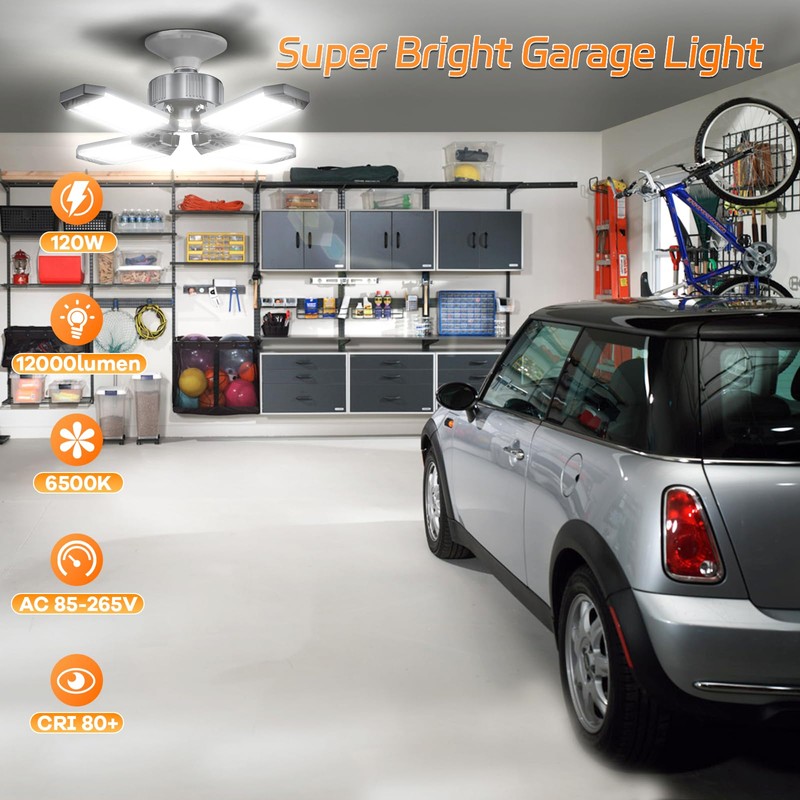 XINGHUANLIT LED Garage Light - 120W Garage Lights Ceiling LED