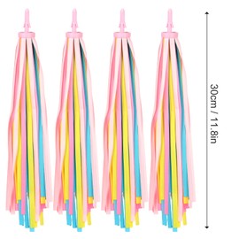 Daelesr 2 Pairs Children's Bicycle Handlebar Streamer, Bicycle Ribbon Glitter, Streamers Bicycle Girls, Cute Handlebar Tassels Colourful, Children's Scooter Balance Bike Accessories, Bicycle Grips