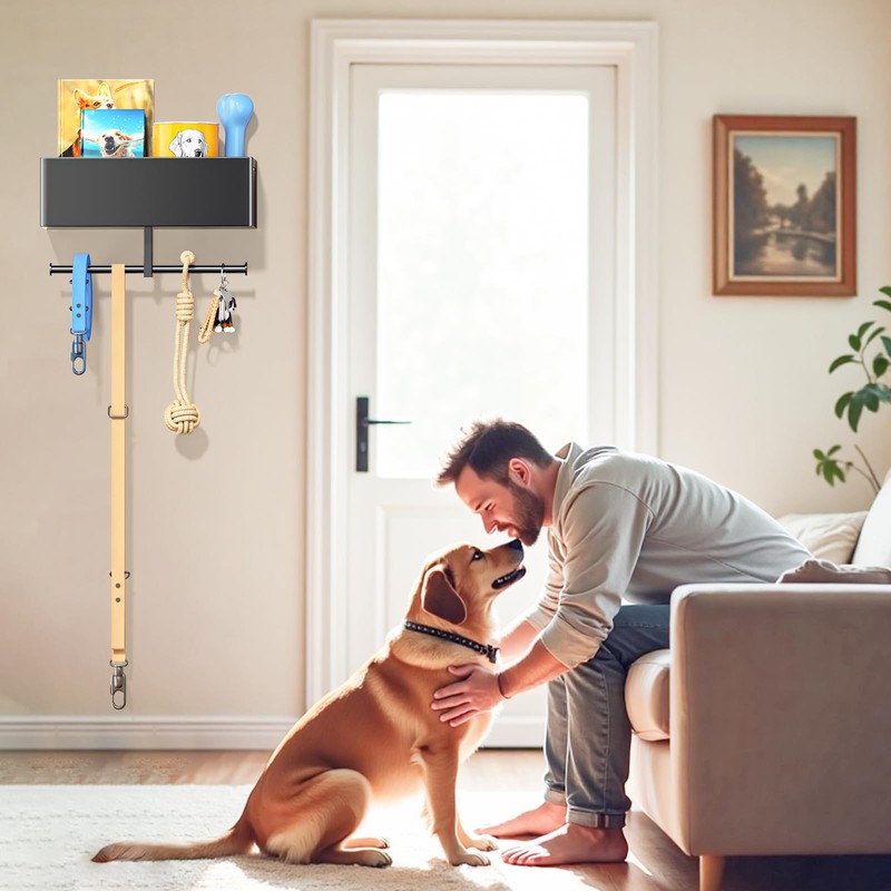 Dog Leash Holder for Wall, Dog Leash Hooks, Wall Mounted