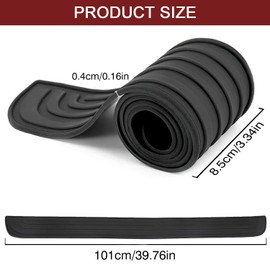 Universal Rear Bumper Guard - Anti-scratch Rubber Protector Cover for Car Pickup Truck SUV (Black 39.76" x 3.34")