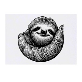 'Drawing of a Sloth' Temporary Tattoo - Water Resistant, Skin-Safe, Non-Toxic Transfer (TO00070411)