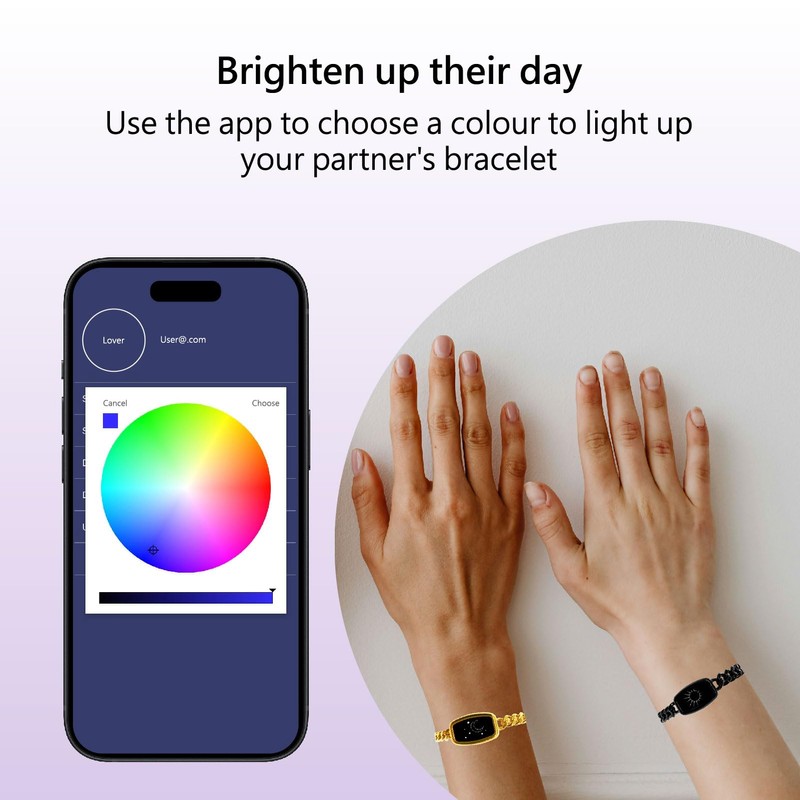 PNMNBW Long-Distance Relationship Smart Bracelet for Couples to Feel Connected