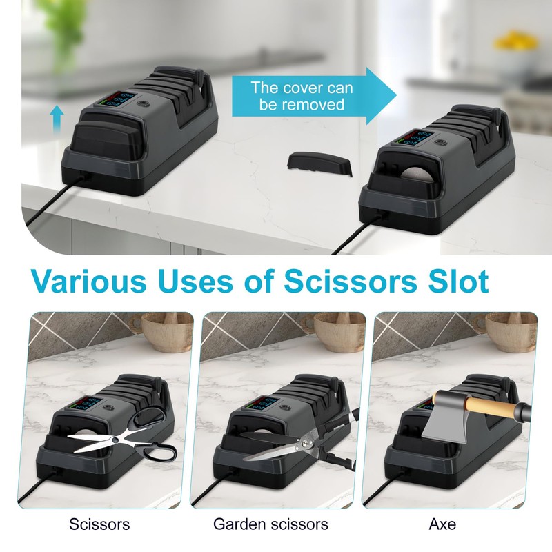 5 in 1 Electric Knife Sharpener with LCD Screen, 3