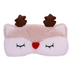 Christmas Plush Eye Sleep Mask Elk Silk Eye Cover Sleeping Soft Plush Blindfold Mask Eye Shade Christmas Gift for Women Sleeping Nap