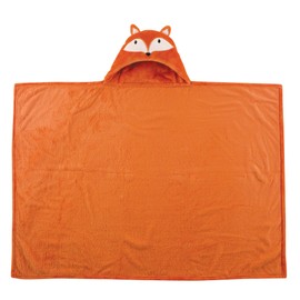 Hudson Baby Unisex Baby and Toddler Hooded Animal Face Plush Blanket, Orange Fox, One Size