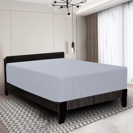 1000 Thread Count 100% Egyptian Cotton 1Pc Fitted Sheet only,King Size Satin Pattern Bottom Sheet,18" Deep Pocket,Soft & skinfriendly for Home and Hotel(1 Pc Queen Size,Gray)