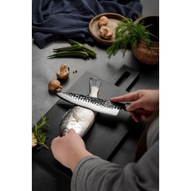 Grandsharp Chef Knife, 8 Inch Kitchen Knife, AUS10 Handmade Forged Pro Japanese Sharp High Carbon 3-layer Steel Meat Sushi Gyuto Cutting Chef's Cleaver-Wooden Sheath–Rosewood Handle