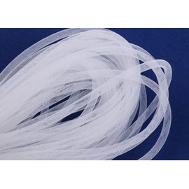 YYCRAFT 25 Yards Solid Mesh Tube Deco Flex for Wreaths Cyberlox CRIN Crafts 8mm 3/8 Inch(NO FOIL),White