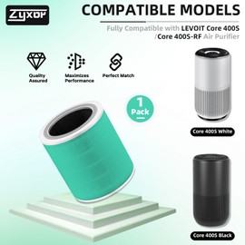 Core 400S Toxin Absorber Replacement Filter Compatible with LEVOIT Core 400S & Core 400S-P Air Purifier, 3-in-1 H13 True HEPA Activated Carbon Pre-Filter, Core400S-RF-TX (LRF-C401-GUS), 1 Pack, Green