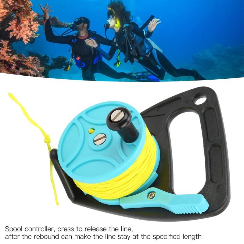 Portable Diving Handle Reel Scuba Diving Reel with Thumb Stopper
