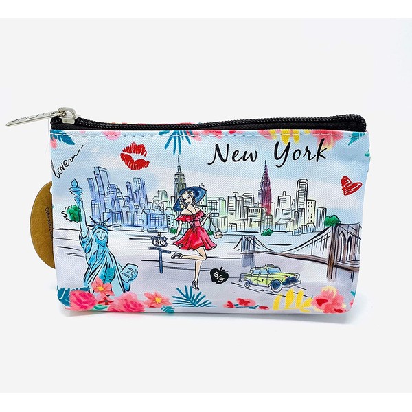 Girls & Women Fashion Cute New York Souvenir Zipper pouch Travel Cosmetic Bag Makeup Purse (JP-330104B)