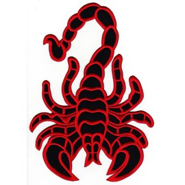 Large Scorpion Back Patch Red - 19.6 x 28 cm - Embroidered Patch for Biker Back Patch XXL Patches Scorpion Patch Back Patch for Motorcycle Jackets Coats Leather Vests - High Quality Embroidery