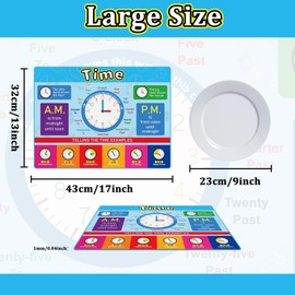 Educational Plastic Placemats for Kids Set of 6 Washable Preschool Toddler Placemat Non Reusable Children Montessori Eat Table Mat for Nursery Kindergarten Homeschool Classroom Dining Table