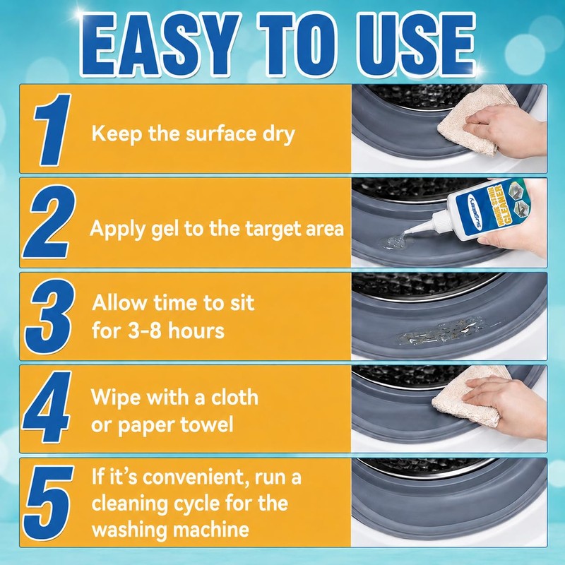 Mold Stain Cleaner Gel for Washing Machine, Shower, Tile &