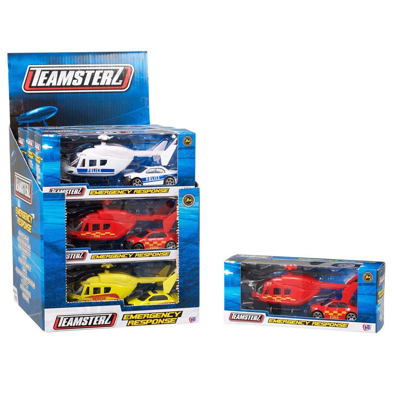 Teamsterz 7535-73614 Helicopter & Car Toys, Multicolor