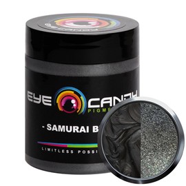 Eye Candy Pigments Premium Black Mica Powder - Samurai Black (25gr) - for Epoxy, Resin, Soap, Paint, Woodworking, Acrylic Pouring, Bath Bombs, Fishing Lures - DIY Arts and Crafts Additive