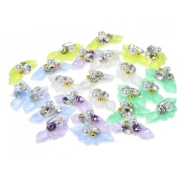 TOVINANNA 25pcs Flower Nail Charms for Acrylic Nails Elegant Decorations for Brides and DIY Enthusiasts with Beautiful Floral Designs