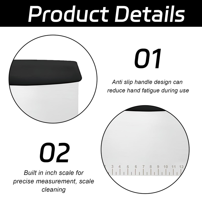 2 PCS Stainless Steel Dough Scraper,Food Scraper with Handle and