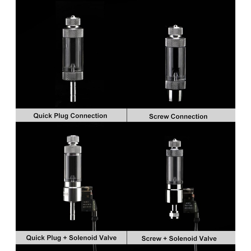 Clscea CO2 Bubble Counter with Solenoid Valve and Check Valve