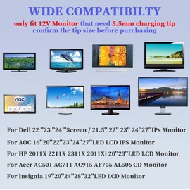 12V 5A Universal Netzteil Kabel, 110-240V AC DC 12 Volt 5.0A Ladegerät Netzteil, passend für 12Vdc 5A 4A 3.5A 3A LCD Monitor CCTV Kamera LED Streifen.