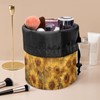 Poceacles Butterfly Sunflower Yellow Drawstring Makeup Bag, Travel Cosmetic Organizer