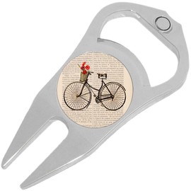 NewCharms Bicycle Flowers Golf Ball Marker Divot Repair Tool Bottle Opener