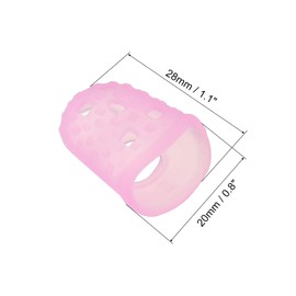 PATIKIL Finger Tips Anti Slip Fingertip Protector, 10 Pack 28mm Silicone Finger Guard for Paper Sorting Sewing Guitar Playing, Pink M Size