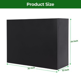32" L x 12" W x 24" H Metal Tall Rectangular Planter - Large Planter Box with Removable Insert Shelf for Porch, Garden, Yard - Weather-Resistant, Durable, and Ideal for Indoor/Outdoor Use (Black)