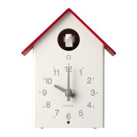 RHYTHM RHYTHM 4RH797SR01 Table Clock, Wall Clock, Dual Use, Bellows Clock, Red, 7.3 x 5.7 x 4.2 inches (18.5 x 14.6 x 10.7 cm), RHYTHM PLUS