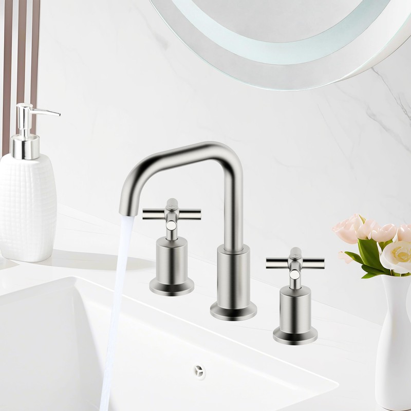 Duttao Two-Handle Widespread Bathroom Faucet, Bathroom Faucets for Sink 3