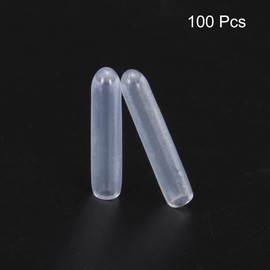 sourcing map 100pcs Rubber End Caps 2mm ID Vinyl PVC Round Tube Bolt Cap Cover Screw Thread Protectors Clear
