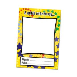 SuperStickers Reward Praise A6 Note Pad for Teachers - 'A quick note to say ...'. 60 sheets