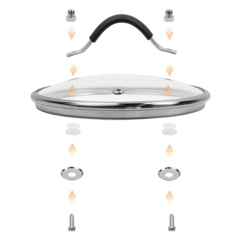 WDONAY Universal Lid, 7 Inch Tempered Glass Pan Cover Designed