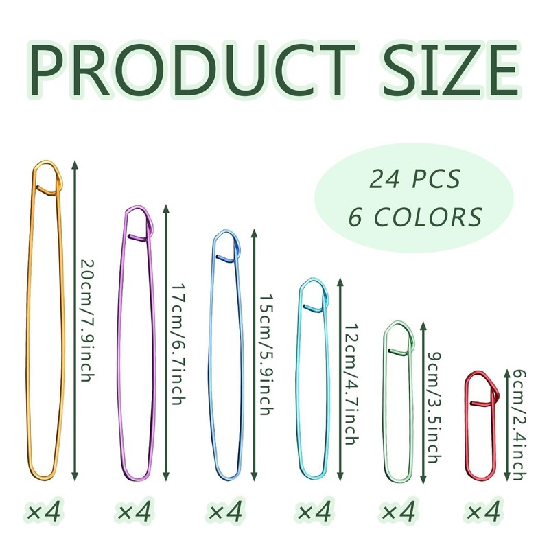 SYEYCW 24 Pcs Stitch Holder Set, Knitting Accessories, Stitch Holders