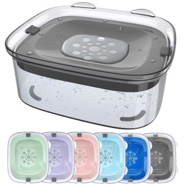 AONKEY 3L Dog Water Bowl No Spill, 101oz Large Spill Proof Dog Bowl Reduce Refill, Anti Splash No Mess Dispenser Dripless Slow Drinking Water Bowl for Sloppy Messy Drinkers (Gray)