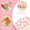 Mxlfdc Wooden Heart Cocktail Decorations, 100 PCS Pink Heart Sticks