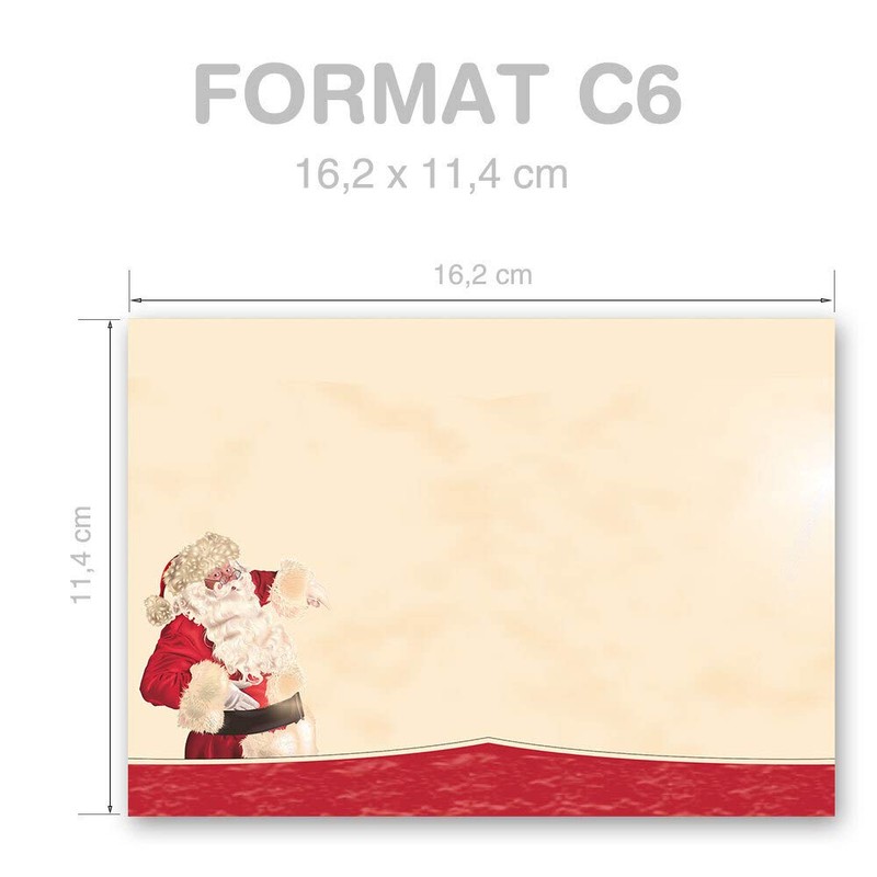 Envelopes Santa Claus 10 DIN C6 (162 x 114 mm)