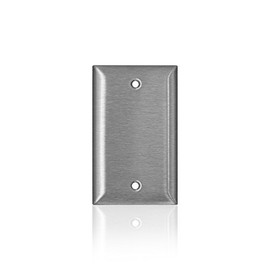 Leviton 1-Gang Blank Wallplate, Standard Size, Non-Magnetic Stainless Steel, C-Series, SS13-40