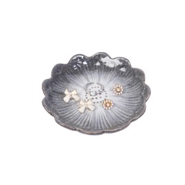 Nideen Trinket Dish, Ceramic Jewellery Dish Trinket Tray for Rings Earrings Necklace Gift for Women Her(Grey)