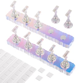 Difenni Nail Stand Acrylic Aurora Nail Display Stand Magnetic Nail Tips Practice Holder with 48 Pcs Reusable Adhesive Putty for DIY Painting Nails Stand Kit