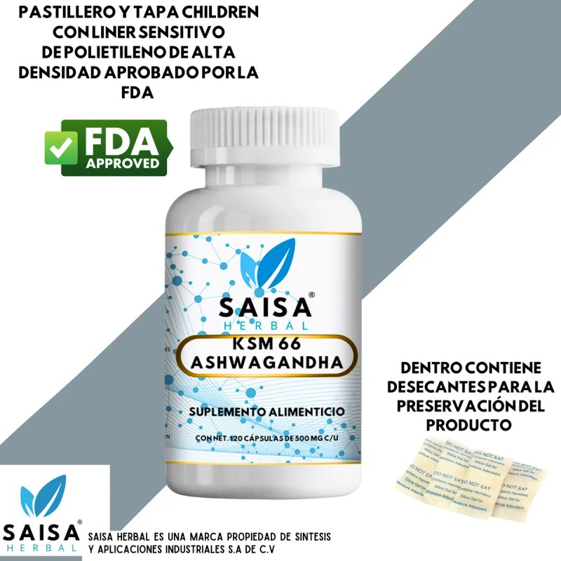 Suplemento Antiestres Ksm 66 | 120 Cápsulas | Suplemento Alimenticio