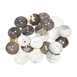 sourcing map 22Pcs Natural Shell Buttons, 2 Hole 20mm Mother of Pearl Buttons for Shirt Clothes Coats Suits Jacket Jeans Skirts Sewing Craft DIY Decoration, Primary Color